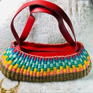 Colorful Dyed Straw Purse